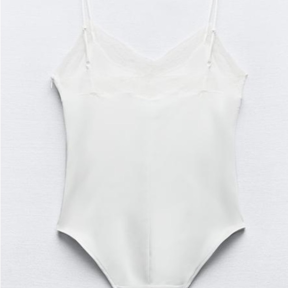 Zara White Lace Detail Chemise